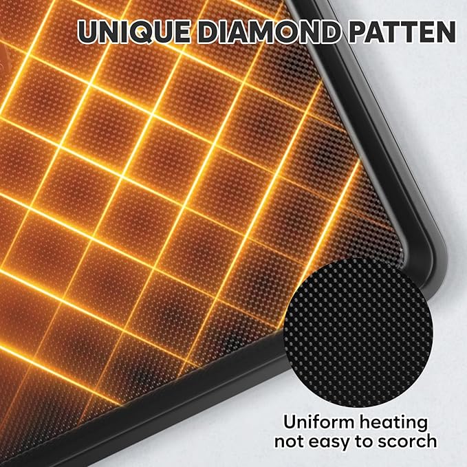 Cookie Sheets for Baking with Cooling Rack Set of 4, 0.8mm Thick Nonstick Baking Sheets for Oven, Half/Quarter/Jelly Roll Pans for Oven, Heavy Duty Oven Trays with Diamond Texture