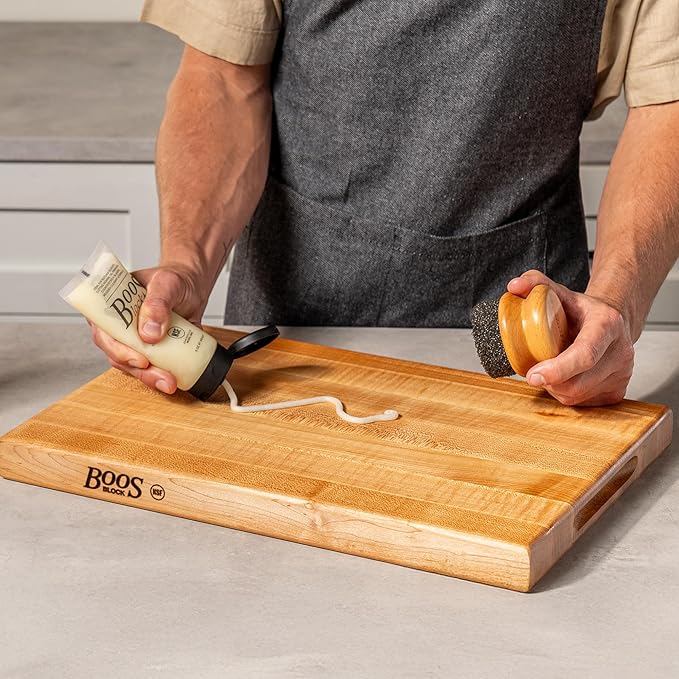 John Boos Block All-Natural Board Cream for Butcher Blocks and Cutting Boards, 5 oz - Wood Conditioner & Sealer for Maintenance and Protection, Safe Formula with Beeswax & Mineral Oil