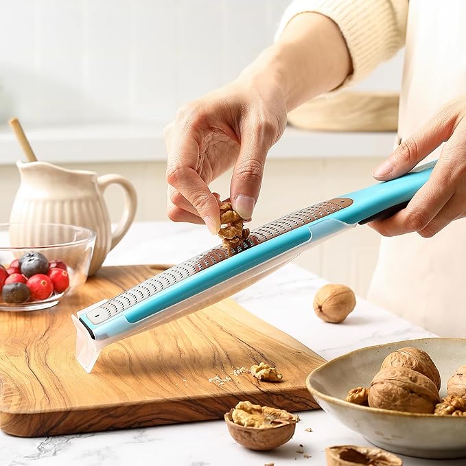 Spring Chef Stainless Steel Premium Swivel Peeler & Handheld Zester/Fine Grater - 2 Product Bundle - Aqua Sky