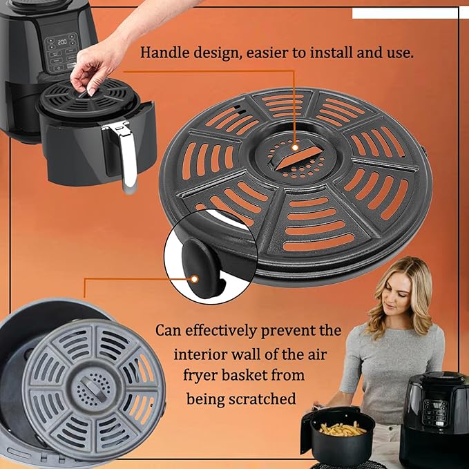 QLRGNE 4QT Air Fryer Grill Pan for Ninja AF101 4 Quart Air Fryers, Upgraded Air Fryer Grill Plate Crisping Tray Plate Rack Insert Grate Grid Shelf for Ninja Air Fryer, Nonstick, Dishwasher Safe