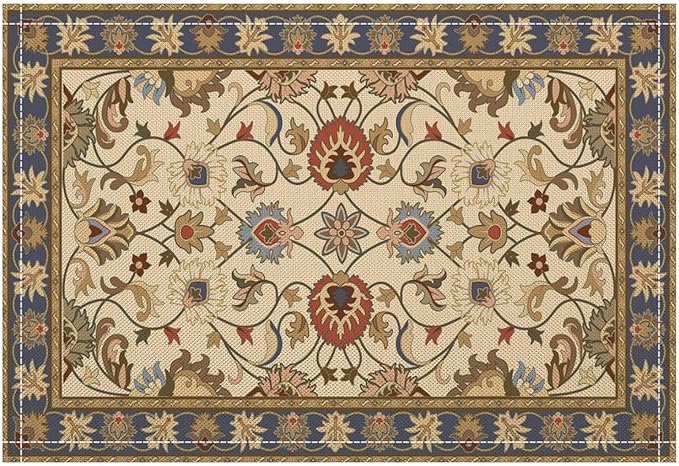 Boho Flower Placemats Country Style Retro Floral Art Printed Dining Table Mats Set of 4 for Restaurant Home Kitchen Holiday Picnic Party Decor 12x18in
