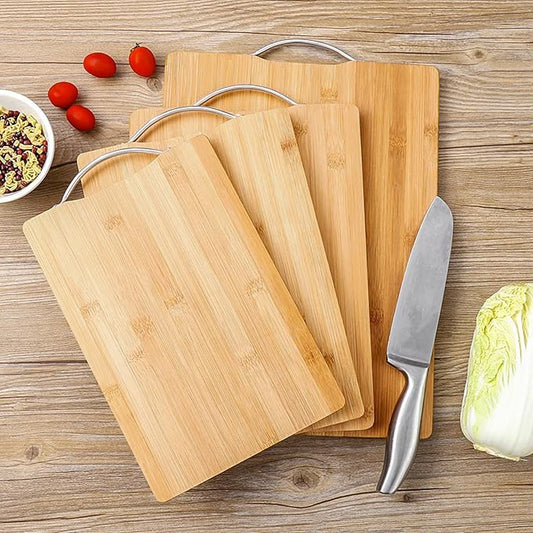 Bamboo Cutting Board, Durable Wood Cutting Boards for Kitchen with Handles, Ideal Charcuterie & Chopping for Meat, Vegetables and Fruits Ideal Kitchen Gifts