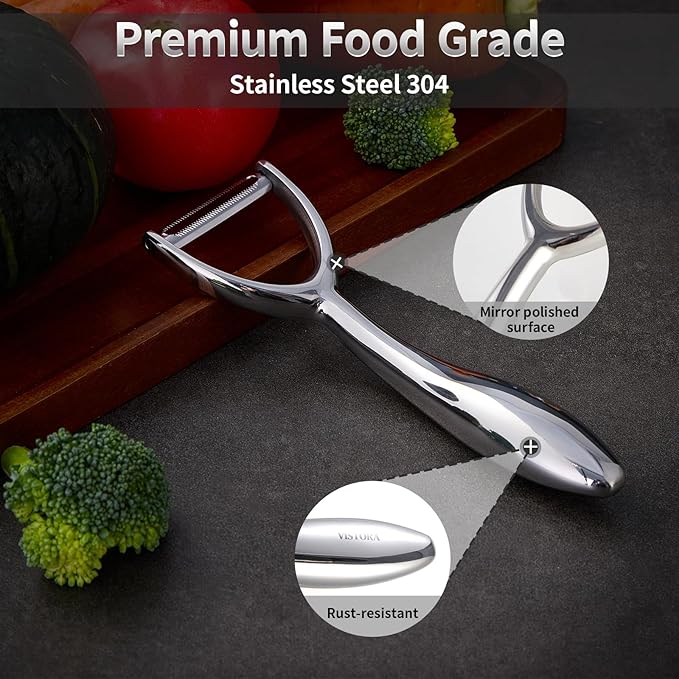 Y-Shaped Stainless Steel Vegetable & Fruit Peeler – Ultra-Sharp Blade, Ergonomic Handle, Dishwasher Safe Kitchen Peeler