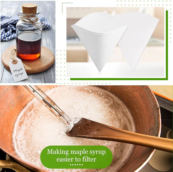 11 Pieces Maple Syrup Filter Set Maple Syrup Reusable Synthetic and Pre Filters Cone for Sap Collection Non Woven Cooking Oil Grease Strainer for Hotels Restaurants Cafe Food Trucks Kitchens