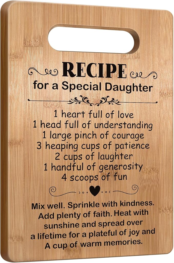 Daughter Christmas Gifts from Mom Dad Parents, Popular Daughter Cutting Board Gift for Mothers Day, Wedding, Birthday