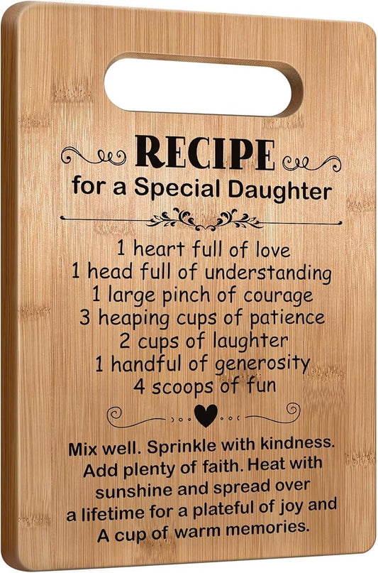 Daughter Christmas Gifts from Mom Dad Parents, Popular Daughter Cutting Board Gift for Mothers Day, Wedding, Birthday