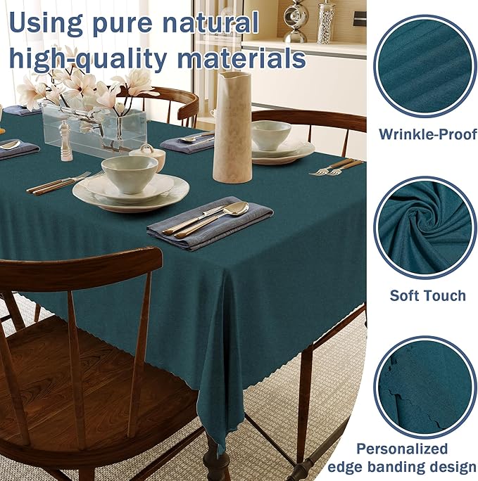 HX&OD Rectangular Tablecloth Cationic Fabric Waterproof Stain Resistant Wrinkle-Resistant for Home/Decoration/Party/Buffet/Wedding/Dining Room/Camping