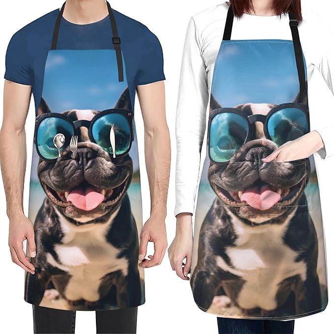 Apron with Pockets Aprons for Women Men Kitchen Chef Apron for Cooking Gardening Server Waitress Painting