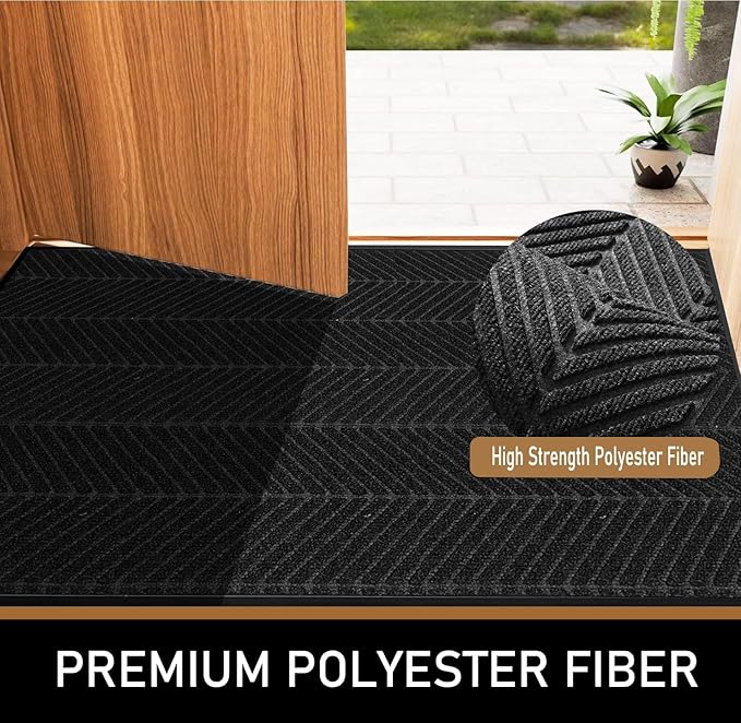 Front Door Mat,2'x6' Indoor Outdoor Entry Mat, Commercial Door Mat Indoor Outdoor Entrance, Heavy Duty Welcome Mat, Rubber Backing Non Slip Doormat for Entryway,Large Industrial Entry Rug