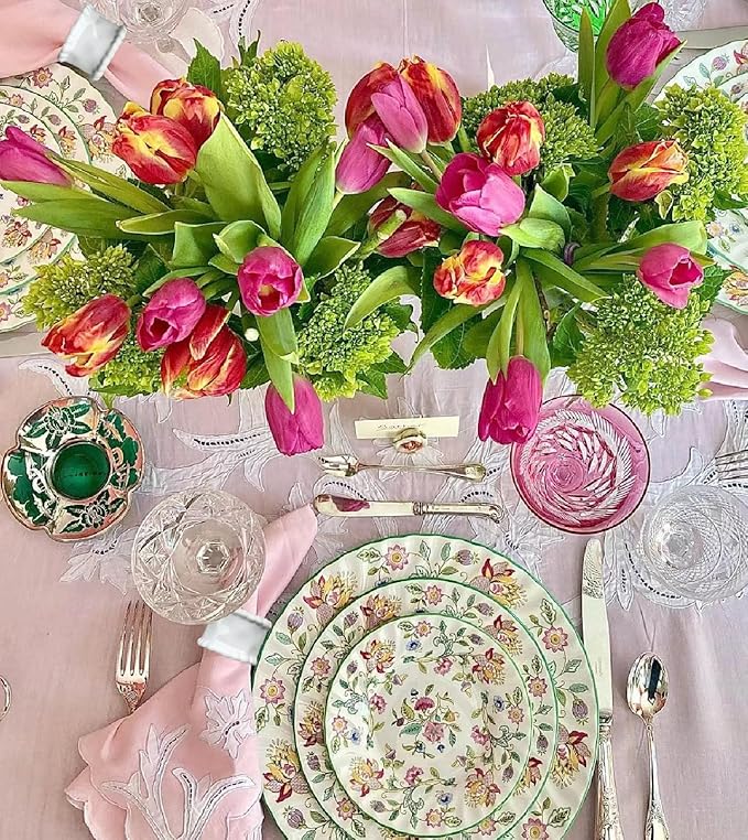 Porcelain Napkin Rings Beaded Napkin Rings for Valentine's Day, Pack 4 Bead Side Serviette Ring Buckles Round Cloth Napkin Bands for Dinner Parties, Weddings Receptions, Family Gatherings