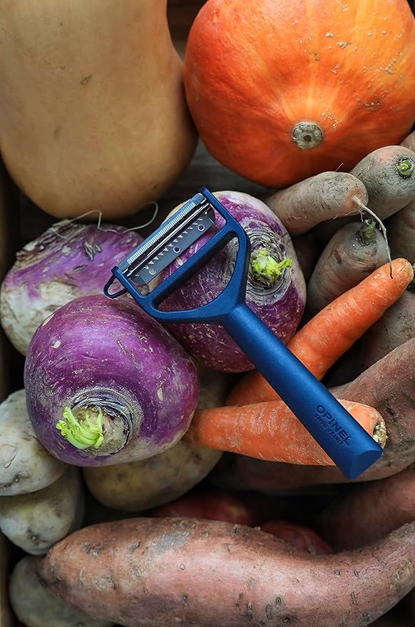 Opinel Les Essentials+ No. 315 Peeler, Corrosion Resistant + Dishwasher Safe, Made in France (Blue)