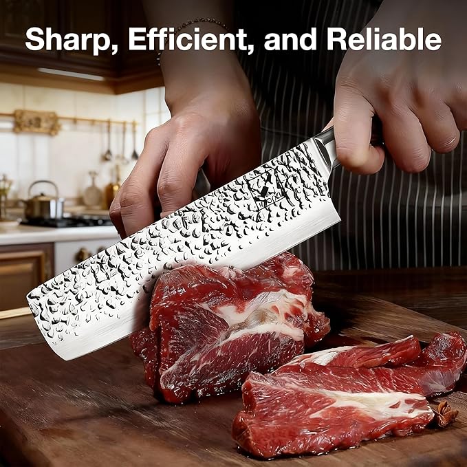 imarku Nakiri Knife,7 Inch High Carbon Stainless Steel Japanese Chef Knife,Razor Sharp Chopping Vegetable and Meat Cleaver Kitchen Knife with Ergonomic Handle,Birthday Gifts for Women and Men