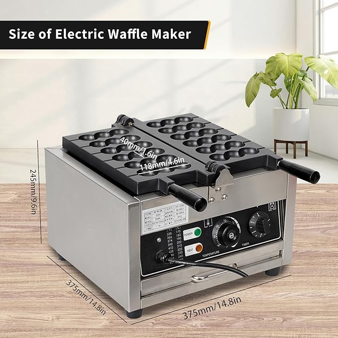 Commercial Waffle Sticks Maker, 110V Electric Bubble Skewer Waffle Ball Machine, Nonstick Waffle Balls Maker Iron Popular Snack Equipment New Belgium Waffle Ball Stick Maker