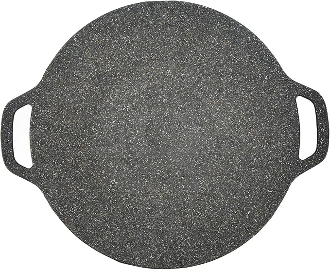 Korean Grill Pan with Non Stick Coating BBQ Griddle for Indoor and Outdoor Cooking Black (30cm)