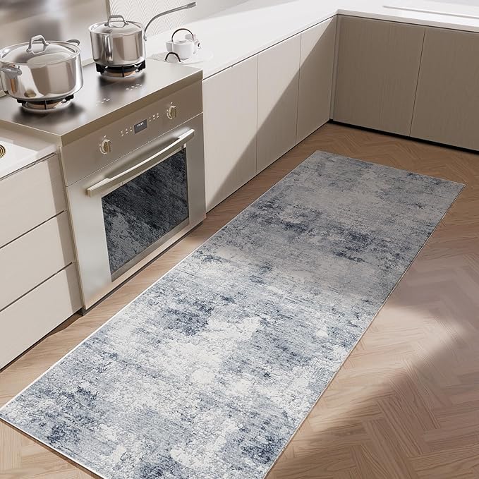 Machine Washable Runner Rugs for Kitchen: 2'x6' Hallway Runner Rug Stain Resistant Non Slip Abstract Floor Rug with Rubber Backing Non Shedding Soft Carpet Runners for Indoor Entryway Bedside Bedroom