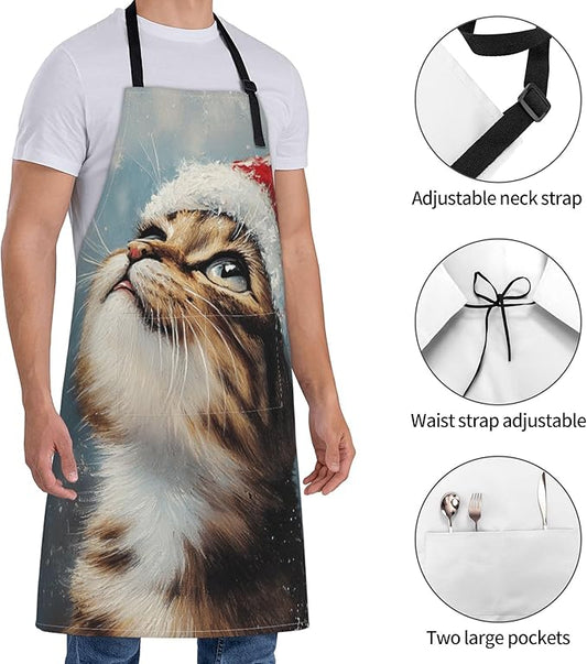 Apron with Pockets Aprons for Women Men Kitchen Chef Apron for Cooking Gardening Server Waitress Painting