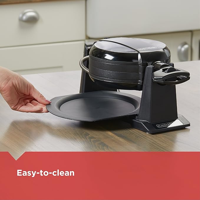 BLACK+DECKER Rotating Waffle Maker,Black,WMD200B,(Pack of 2)
