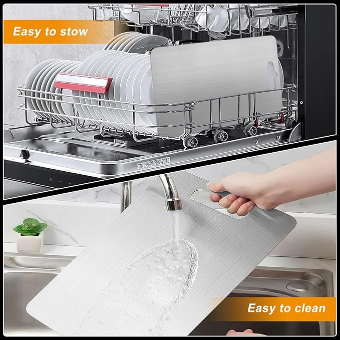 Titanium Cutting Board Set of 3, 3 Pcs 100% Pure Titanium Cutting Boards for Kitchen, Double Sided Non Toxic Chopping Cutting Boards for Cutting Meats, Fruits And Vegetables (S+ M + L)