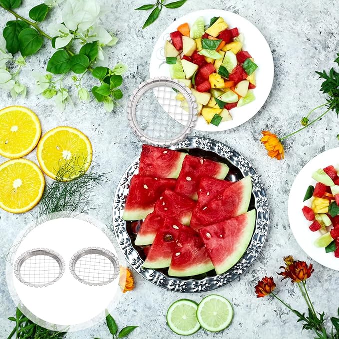 Hemoton Fruit Cube Cutter Stainless Steel Potato Chopper Boiled Egg Slicer Compact Kitchen Tool for Tomatoes and Vegetables 3.34X3.34 Inches