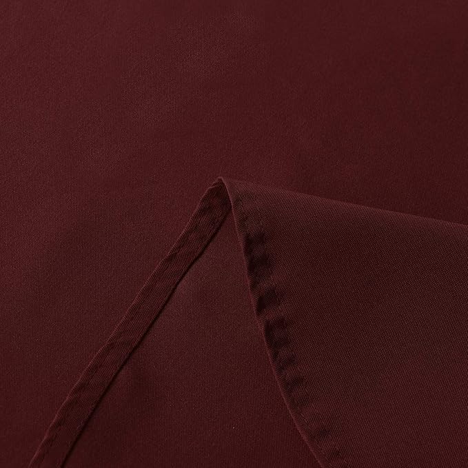 sancua Round Tablecloth - 90 Inch - Water Resistant Spill Proof Washable Polyester Table Cloth Decorative Fabric Table Cover for Dining Tables, Buffet Parties and Camping, Burgundy