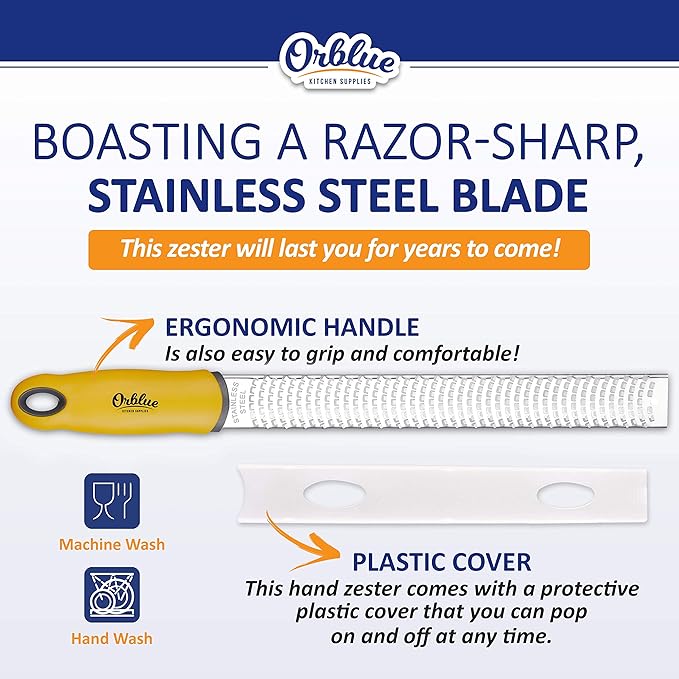 Orblue Premium Apple Corer Tool & Lemon Zester Bundle