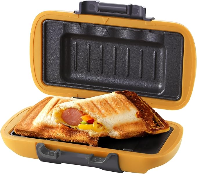 Microwave Sandwich Maker, Microwave Toastie Maker, Snack Maker & Panini Press, Microwavable Metal, Removable Non-Stick Plates Silicone Microwavable Cookware, Heatwave Technology, Orange