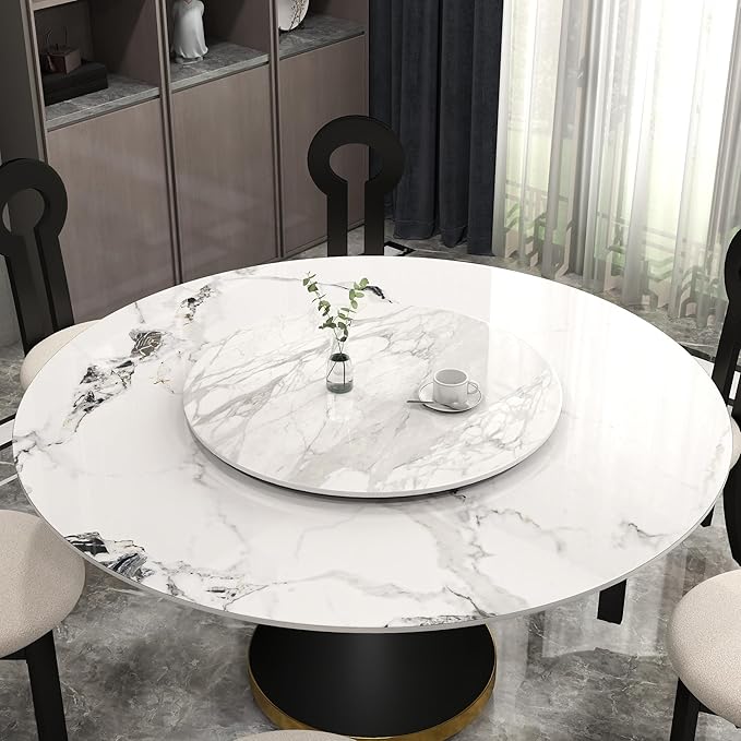 19.69" Lazy Susan for Table Top Sintered Stone Rotating Serving Tray for Dining Table, Kitchen Lazy Susan Organizer Spinning Rotating Food Server Party Centerpieces