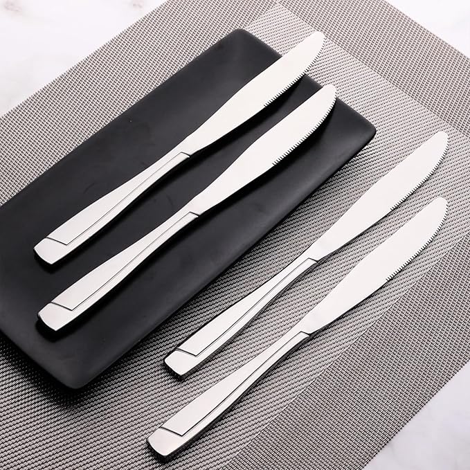 Cand Stainless Steel Dinner Knives, Set of 16, Flatware Table Knife Set