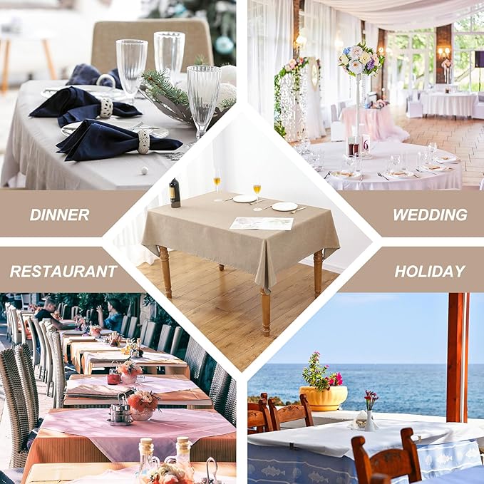AUSSPVOCT Textured Tablecloth Rectangle 60x120 Water Resistant Spill-Proof Wipeable Fall Table Cloth Wrinkle Free Fabric Dining Table Cover for Birthday Spring Easter Party Kitchen Decor