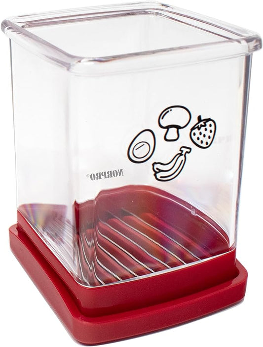 Norpro Speed Slicer with Push Plate, Red, 3"L x 3"W x 4.25"H