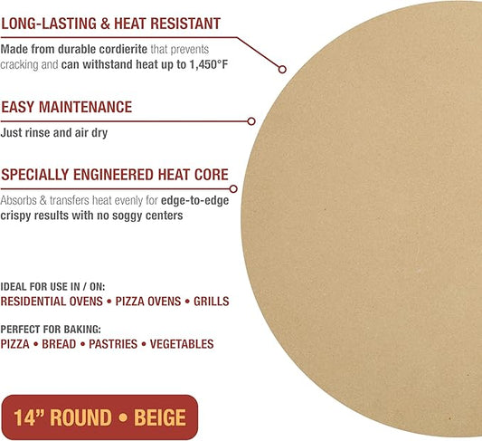 Old Stone Round Pizza Stone, 14-Inch