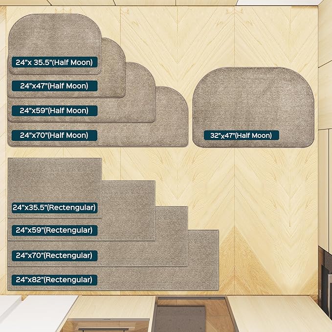 Washable Kitchen Rug 24" x 70" / 60cm x 180cm, Non Slip Kitchen Mat for Floor, Absorbent Indoor Entryway Runner Rug for Laundry, Bathroom, Bedroom (Roll Packing)