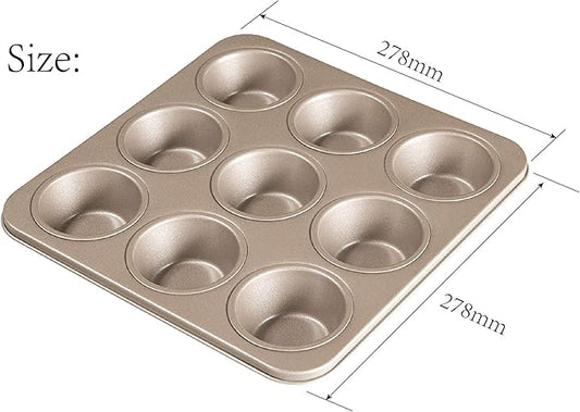 FORBAKE Carbon Steel Nonstick Bakeware Muffin Pan (9-Cup)