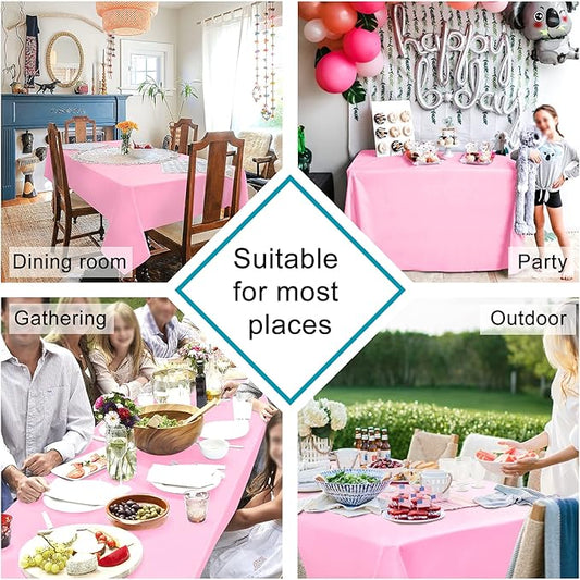Hiasan Pink Tablecloth for Rectangle Tables - Waterproof and Spillproof Washable Fabric Table Cloth for Dining Room Kitchen Party, 60 x 84 Inch