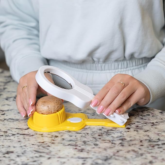 Pund'it Yolkalele Egg Cutter for Hard Boiled Eggs, Ukulele Shaped Egg Slicer