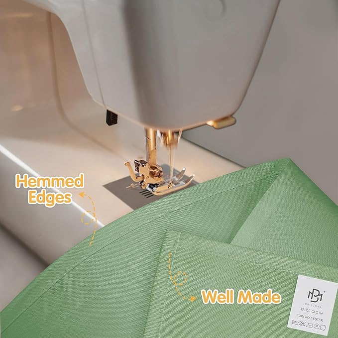 BRILLMAX 6 Pack Sage Green Tablecloths 60 x 126 Inch for 8ft Rectangle Tables - 150 GSM Polyester Fabric, 15" Standard Drop, Water, Stain & Wrinkle Resistant Cloth Cover for Wedding Dining Buffet