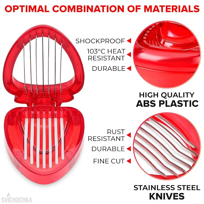 Strawberry slicer kitchen gadget - Egg slicer cutter - easy fruit cutter for tomato cherry egg strawberry - cherry tomato slicer - strawberry huller -blueberry cutter -berry slicer - strawberry dicer
