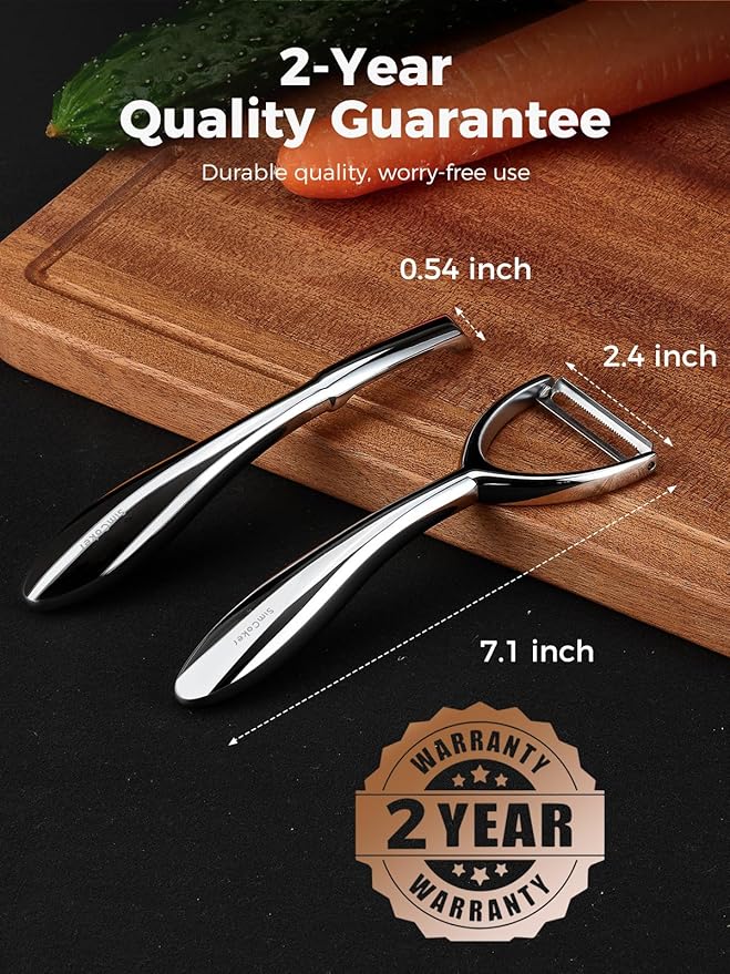 Y & I Peeler Set – Multi-Purpose Vegetable Peeler, 304 Stainless Steel Potato Peeler with Ultra-Sharp Serrated Blade & Ergonomic Handle (2-Year Warranty)
