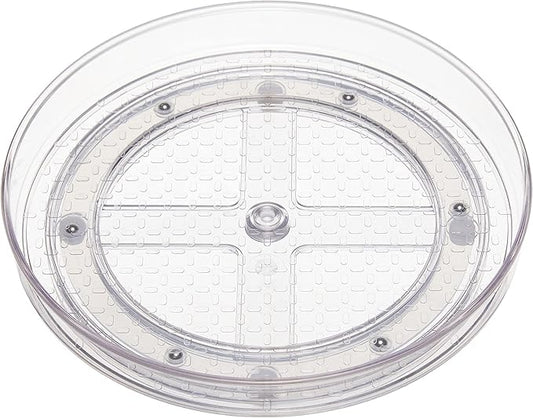 Amazon Basics Clear Lazy Suzan Turntable Organizer, 9-Inch, 2-Pack