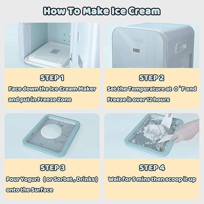 Ice Cream Roll Maker Rolled Ice Cream Machine, Sweet Spot Pan, Instant Cold Plate, Ideal for Making Rolled Ice Cream Soft Serve Slushies Frozen Yogurt Sorbet and Gelatod (Aquamarine)