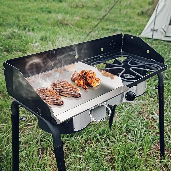 Skyflame 14" x16" Universal Fry Griddle, For Most 14" Cook System Single/Double Burner Stove, Flat Top Griddle for Camping, Tailgating, Compatible with Camp Chef EX60LW, EX60P, EX60PP, EX60P, EX60B