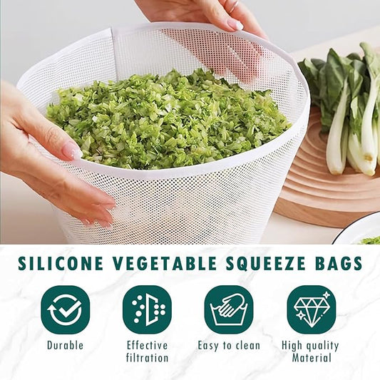 Dayinkes 2PCS Food Grade Silicone Cheese Cloths for Straining, 9.85" Wide Mouth Nut Milk Bag, Reusable Strainer Bag with Fine Mesh Mesh, For Straining Soy Milk, Nut Milk, Yogurt, Celery Juice, Juice