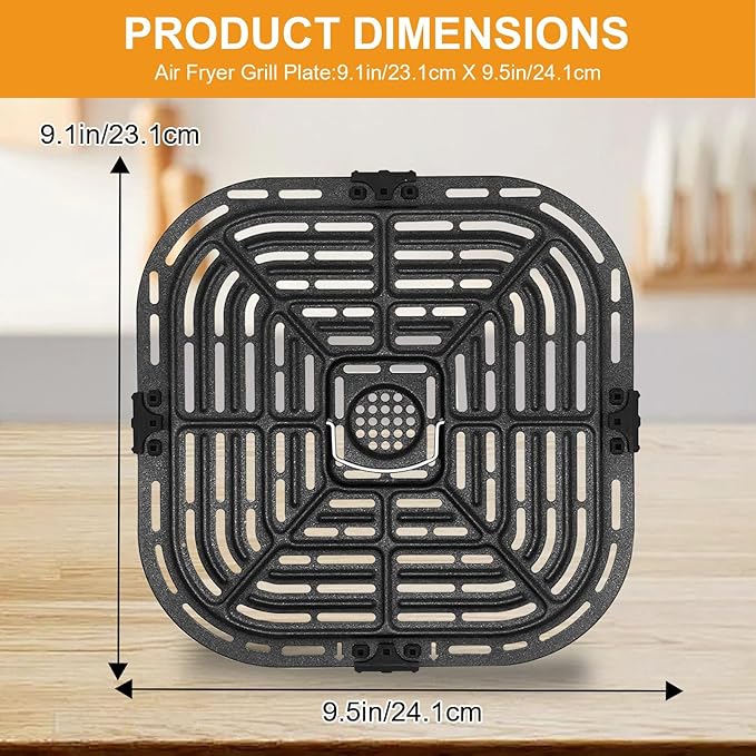 GXF Air Fryer Accessories for Instant Vortex Plus 6QT Clear Cook Air Fryer Instant Vortex Plus 6QT Air Fryer air fryer accessories Non-Stick replacement Parts Grill Pan Plate Rack Tray Crisper Plate