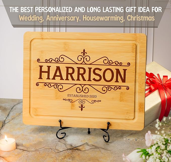 Custom Engraved Wood Cutting Boards, Customized Gift For Anniversaries, Couples, New Homeowners, Friends, Retirements, A Gift Idea For Christmas and Holidays