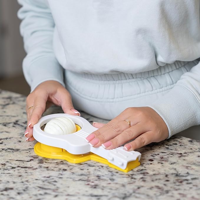 Pund'it Yolkalele Egg Cutter for Hard Boiled Eggs, Ukulele Shaped Egg Slicer