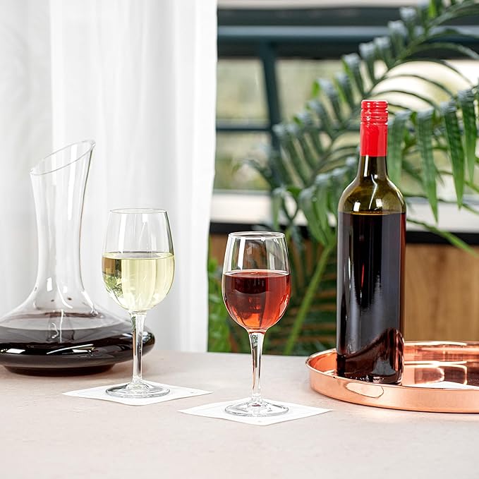 Restaurantware-Cascata 8.5 Ounce Dessert Wine Set, Set Of 6 Tempered Port Wine Glasses - Chip-Resistant, Fine-Blown Glass Dessert Glasses, Dishwasher-Safe, For Port Wines