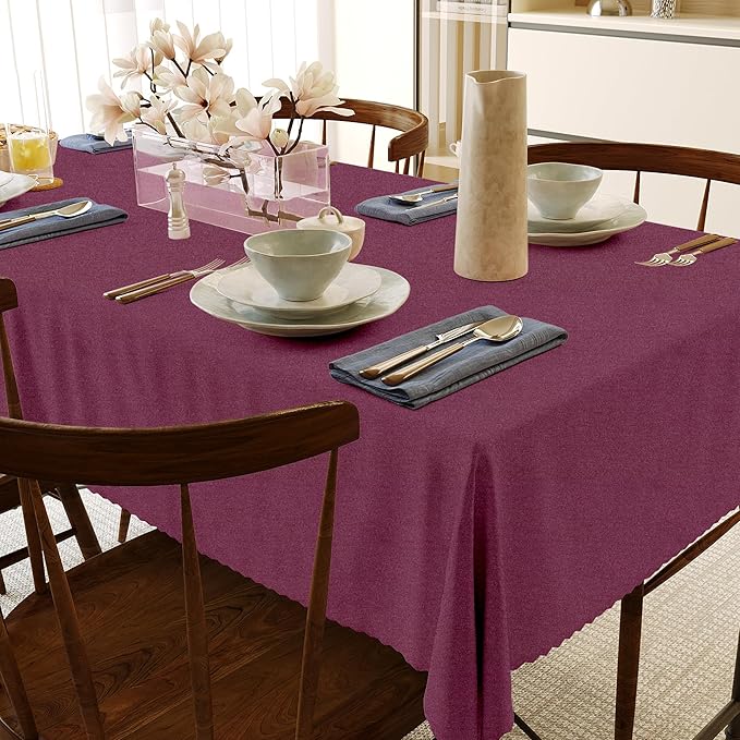 HX&OD Rectangular Tablecloth Cationic Fabric Waterproof Stain Resistant Wrinkle-Resistant for Home/Decoration/Party/Buffet/Wedding/Dining Room/Camping