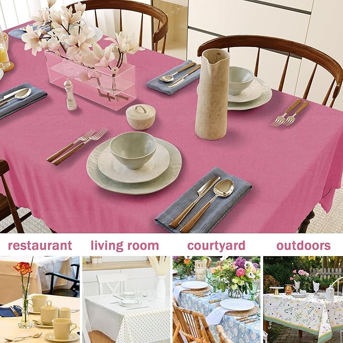HX&OD Rectangular Tablecloth Cationic Fabric Waterproof Stain Resistant Wrinkle-Resistant for Home/Decoration/Party/Buffet/Wedding/Dining Room/Camping