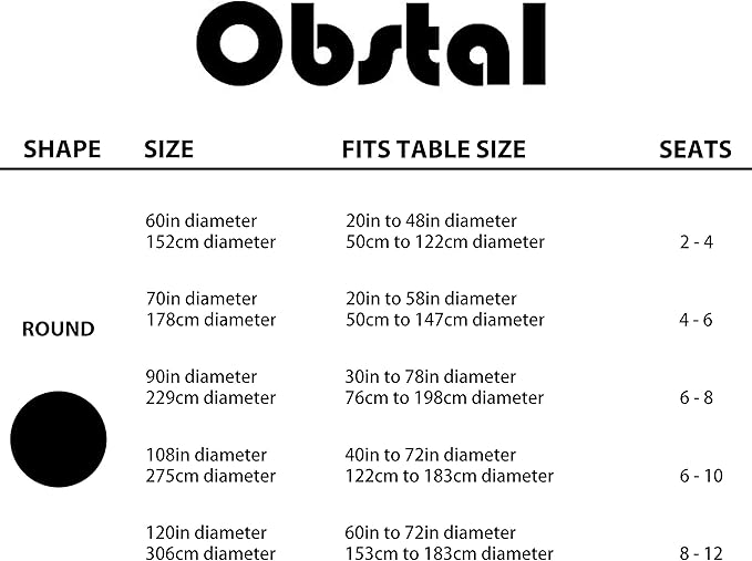 Obstal 210GSM Round Table Cloth, Water Resistance Microfiber Tablecloth, Decorative Fabric Circular Table Cover for Outdoor and Indoor Use (Chocolate, 108 Inch Diameter)