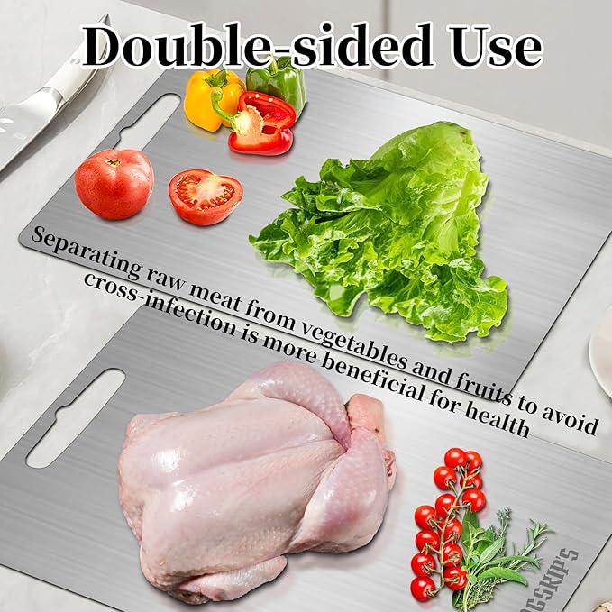 LANGSKIP'S Katuchef Titanium Cutting Boards for Kitchen, Metal Cutting Boards for Kitchen,Dishwasher Safe,Titan Pro Cutting Board Titanium for Meats, Fruits and Vegetables, 1 Pack 13.4 x 9 Inch